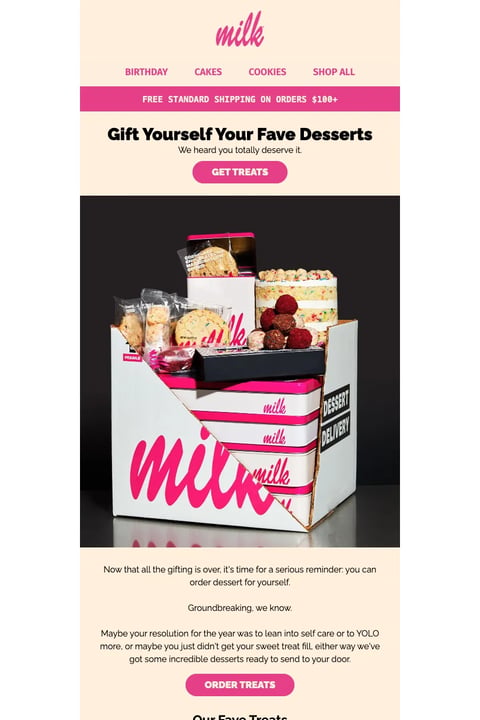 Email from Milk Bar