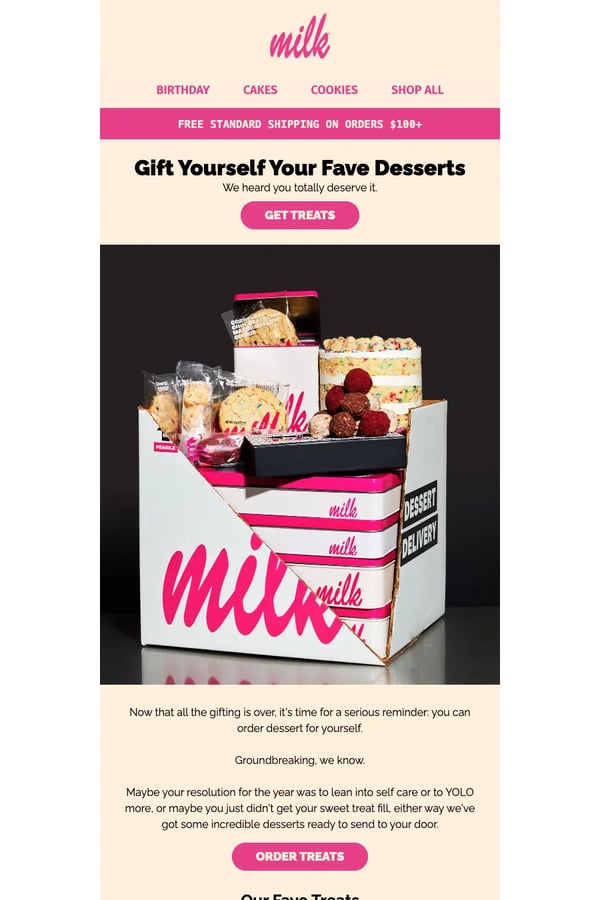Email from Milk Bar