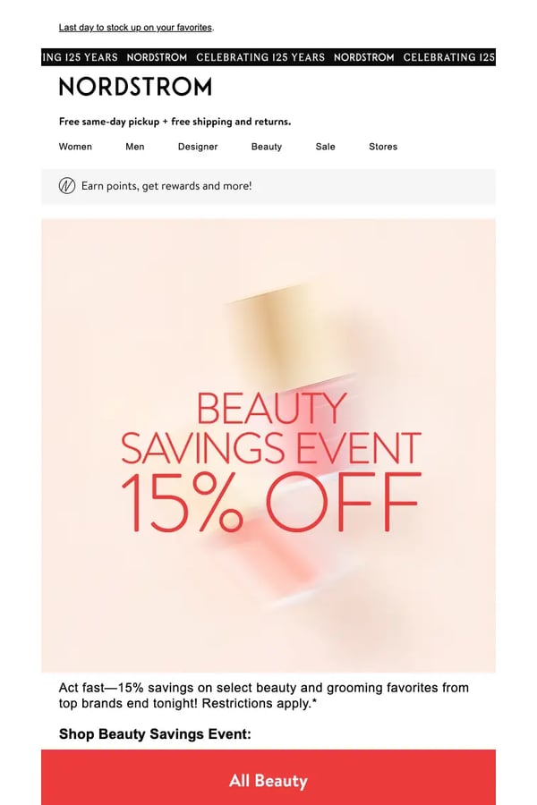 Email from Nordstrom